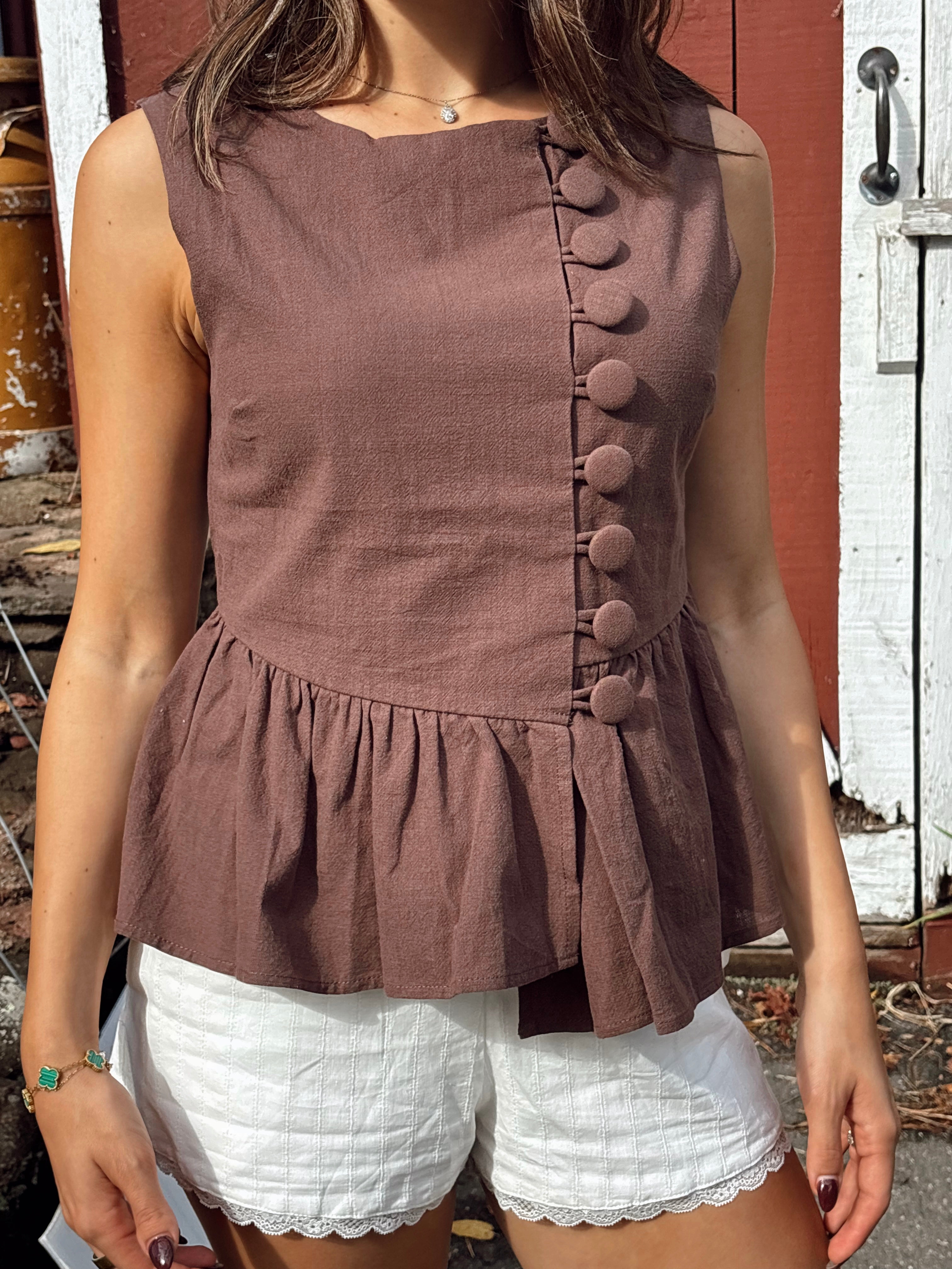 Seaport Button Top
